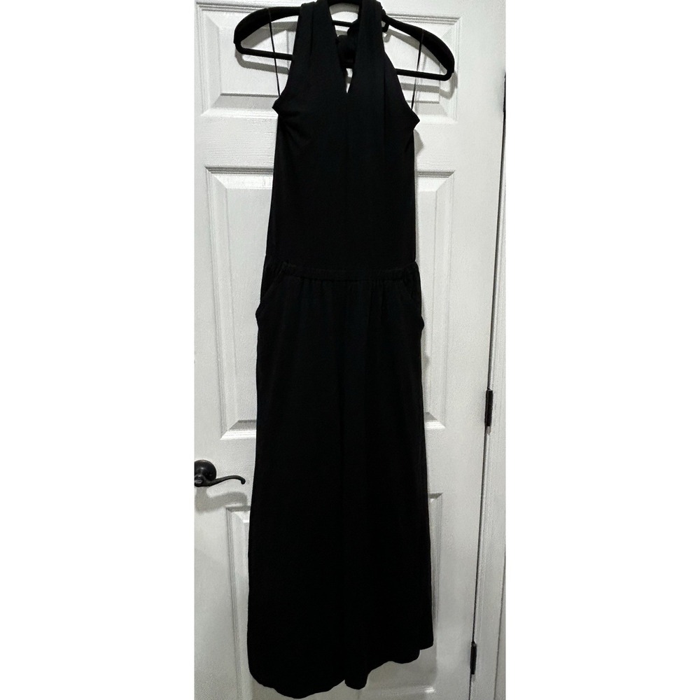 Pact Women's M Halter Neck Sleeveless Jumpsuit Black Organic Cotton